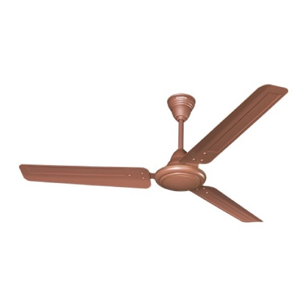 Crompton Ariya Briz 1200mm ceiling fan in brown finish with 3 aluminum blades